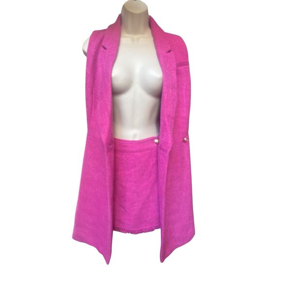 Hot Pink Sleeveless Blazer Vest & Skort Set – Central Park West New York – XS - Picture 13 of 15